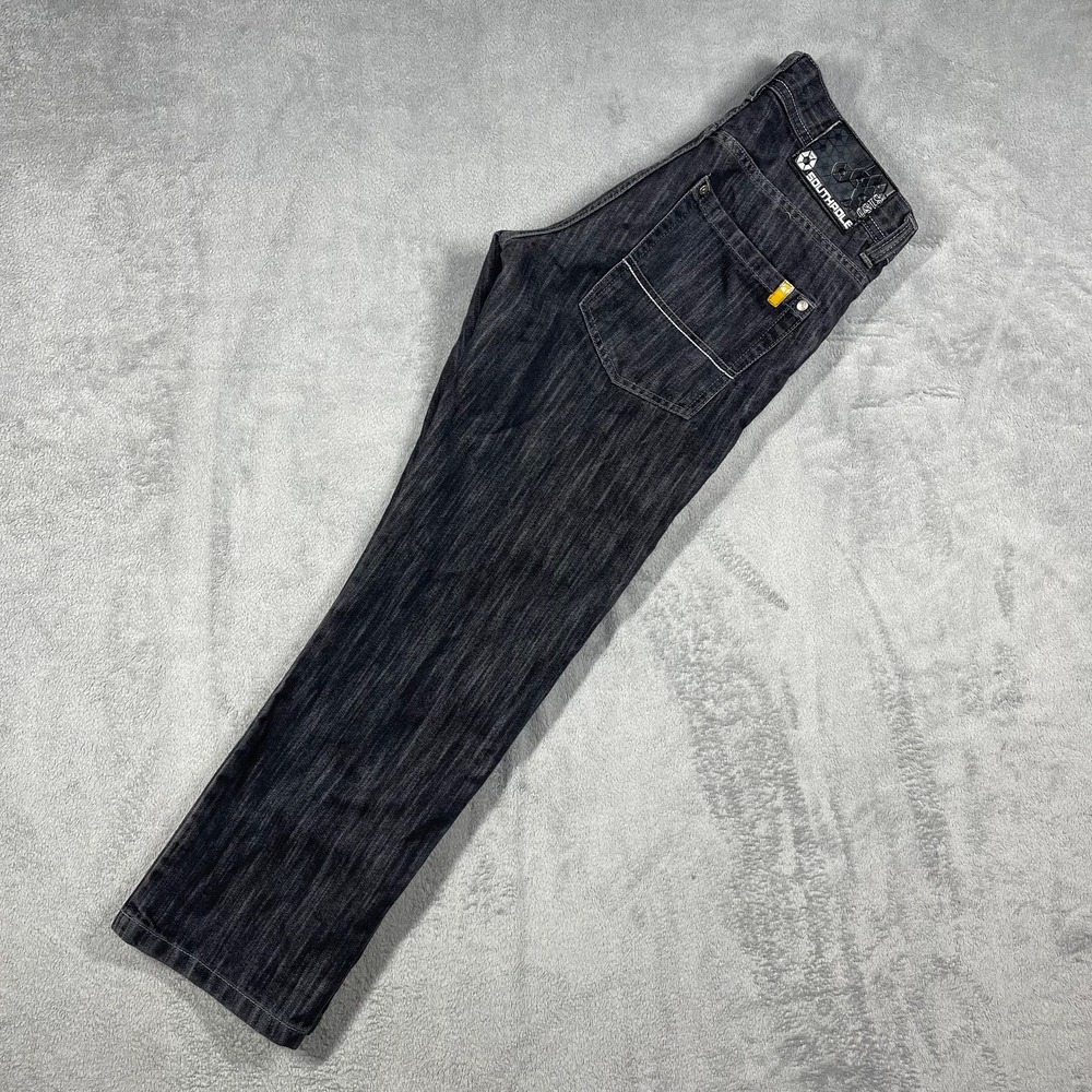 Southpole Jeans Men 32 31x29 Acid Washed Black Straight Leg Denim Streetwear Y2K - Picture 13 of 13